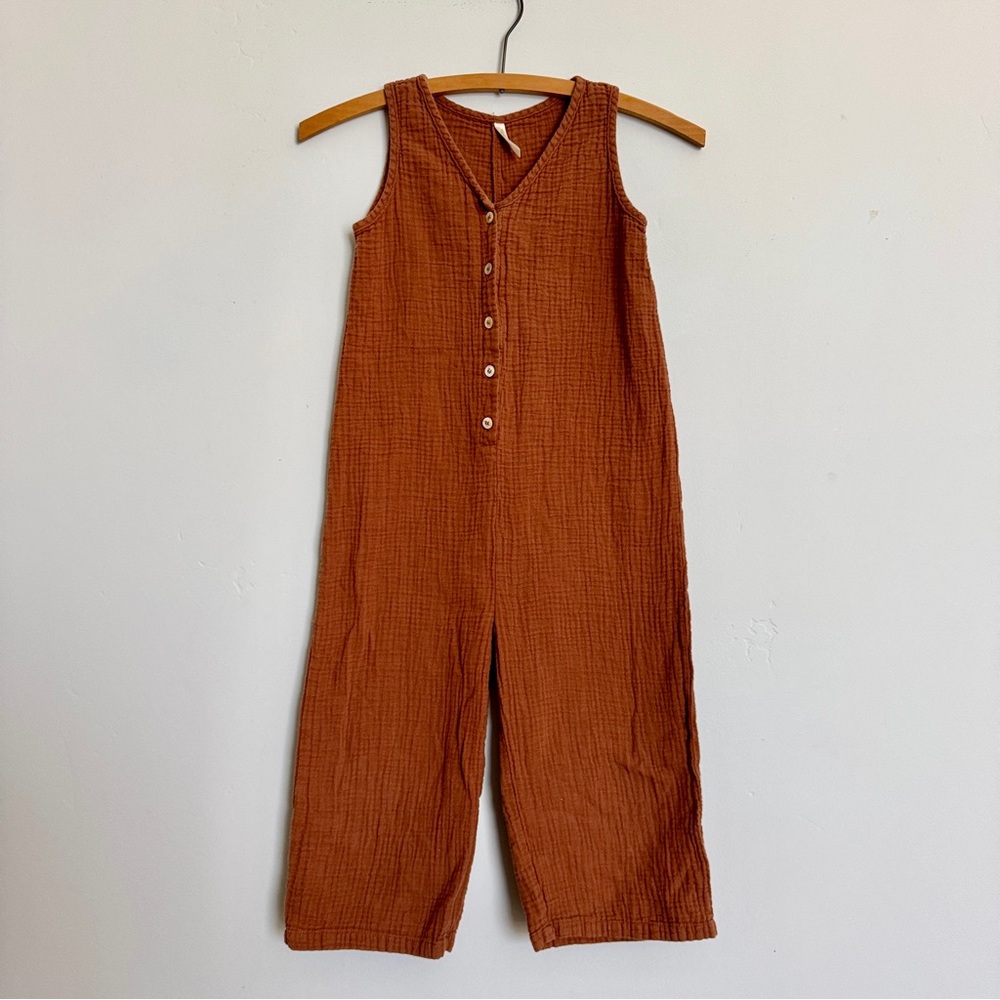 Rylee + Cru sleeveless wide-leg Bridgette jumpsuit girl sz 8/9y Amber